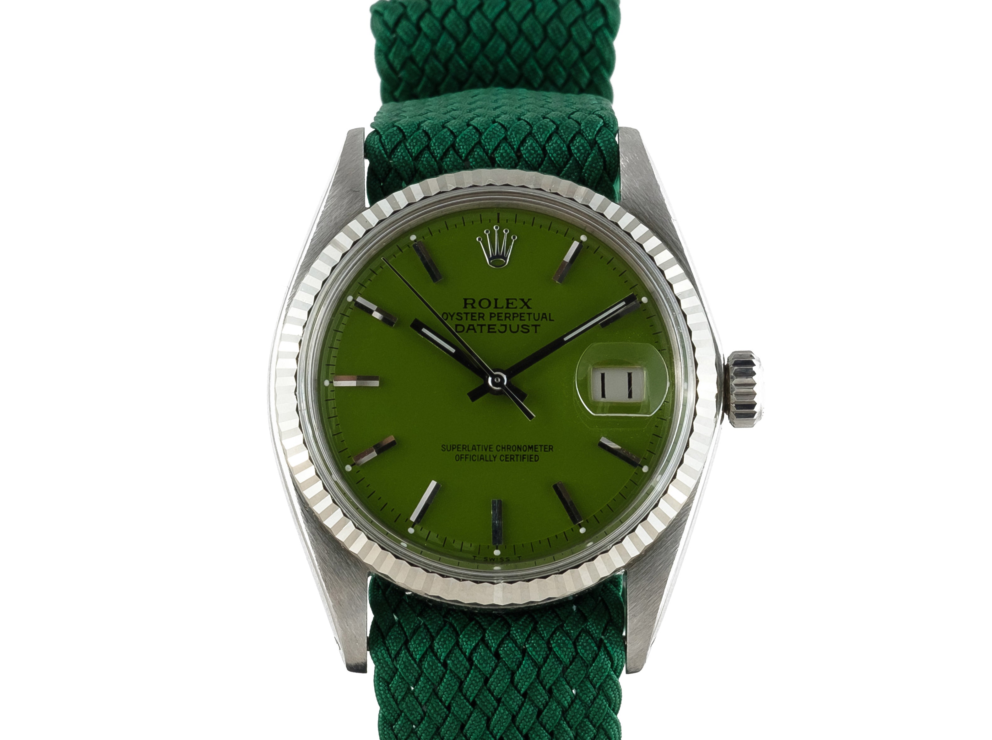 Rolex DATEJUST 1601 SS with Stella Light Green Dial - Fashion