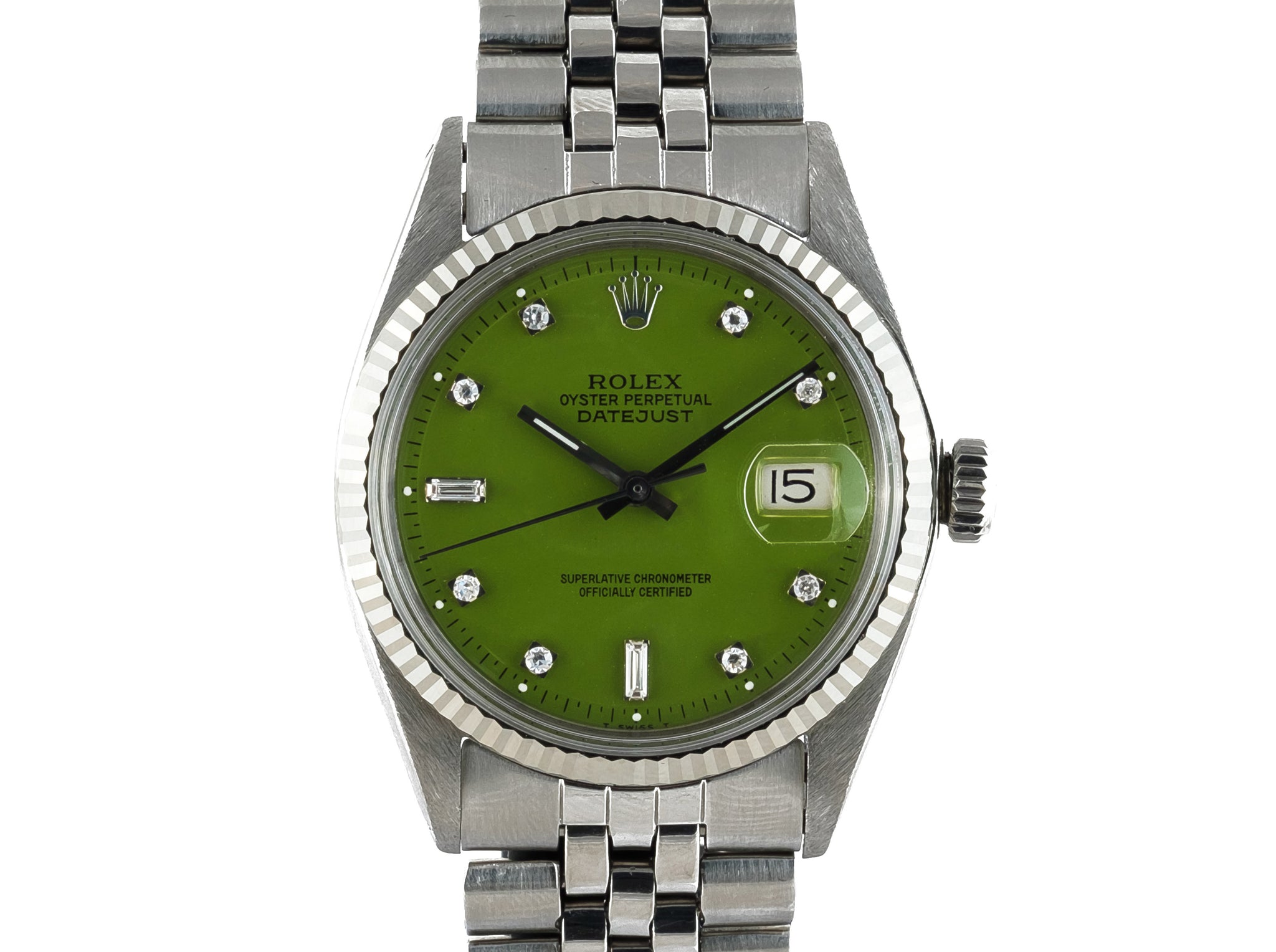 Rolex DATEJUST 1601 SS with Stella Light Green Dial - Fashion